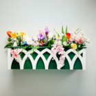 pvc gothic lattice flower box planter box painted green