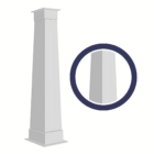 Guppy - Smooth panel tapered column style. PVC columns manufactured by Columns Plus.