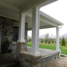 shark style pvc column post wrap with tuscan cap and base set