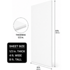 1/2 thick 4 foot by 8 foot white pvc sheet - wall panel - CNC machine material - accent wall
