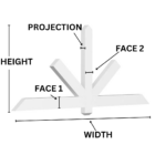 A diagram detailing the Kennewick gable's dimensions