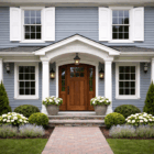 Home exterior panel white window shutters and / or door shutters (Set of Two)