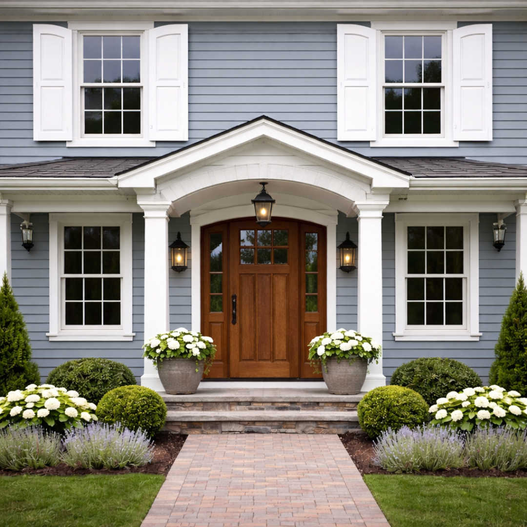 Home exterior panel white window shutters and / or door shutters (Set of Two)