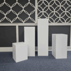 display stand, pedestal, product display, retail display, retail product display, corner table, white end table, square stand