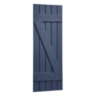 Cottage board & batten style PVC shutters. Made in Canada by Columns Plus.