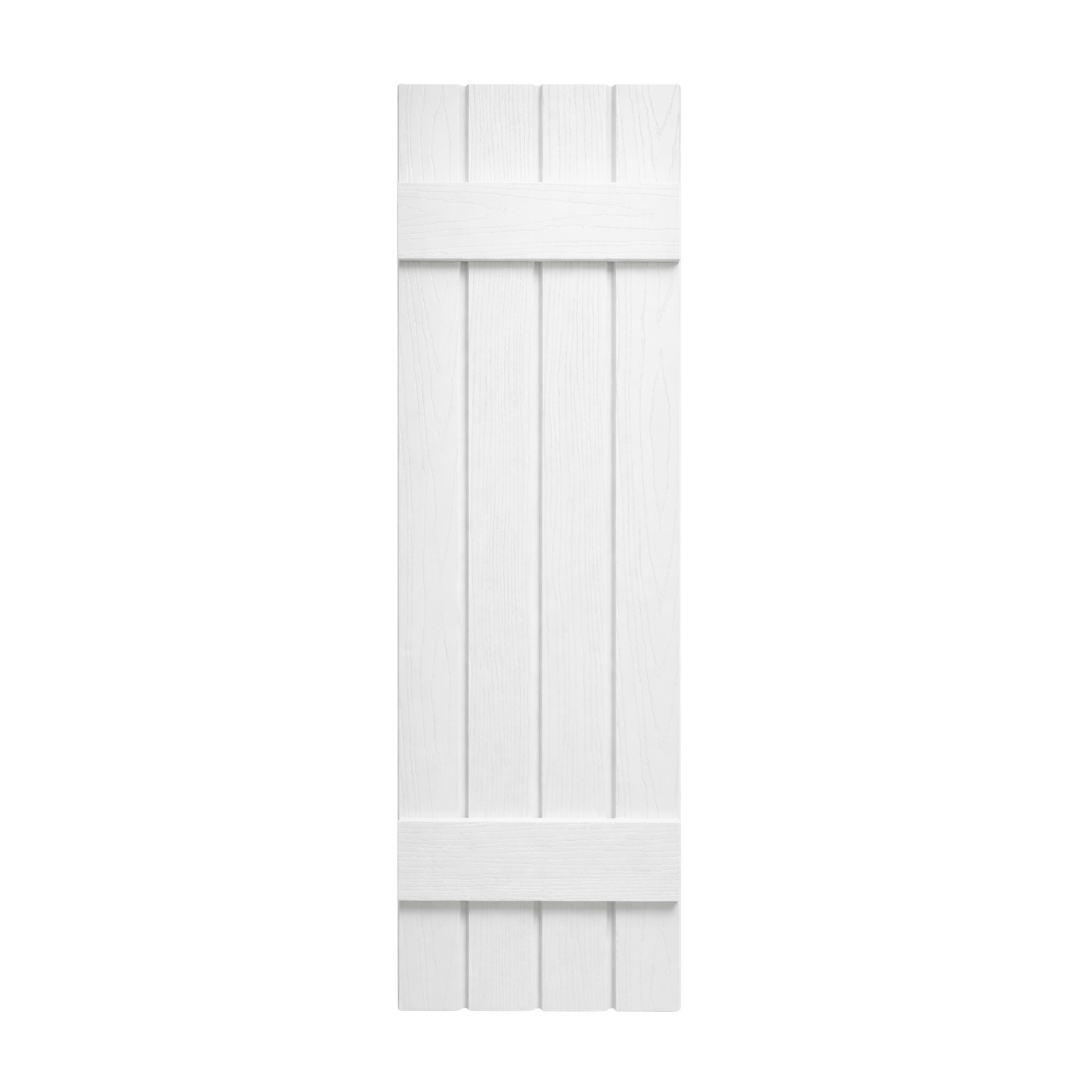 Rockport board & batten style PVC shutters. Made in Canada by Columns Plus.