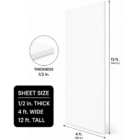 half inch thick 4 foot by 12 foot white pvc sheet - wall panel - CNC machine material - accent wall