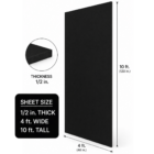 1/2 inch thick 4 foot by 10 foot black pvc sheet - wall panel - CNC machine material