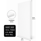 half inch thick 4 foot by 10 foot white pvc sheet - wall panel - CNC machine material - accent wall