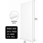 3/4 inch thick 4 foot by 12 foot white pvc sheet - wall panel - CNC machine material